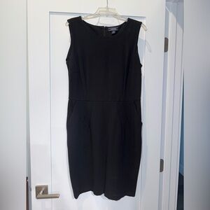 Lands' End Black Sleeveless Sheath Midi Dress